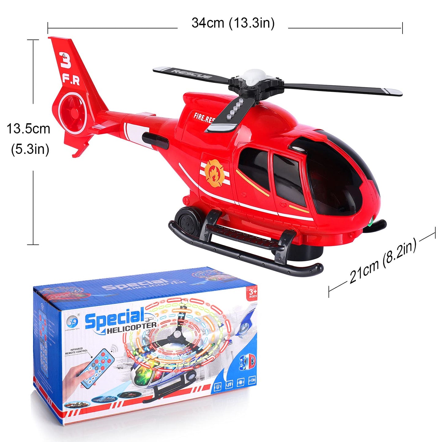 ele ELEOPTION Airplane Toy Infrared Remote Control Plane Toys Helicopter with Lights and Music Aeroplane Toys for 3 4 5 6 7 8 Year Old Boys Girls Kids Gift White