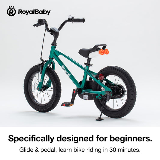 RoyalBaby EZ Toddlers Kids Bike, 12 Inch Wheel Bicycle with Quick Release Crank for Beginners Boys Girls Ages 3-4 Years Easy Learn Biking, Green