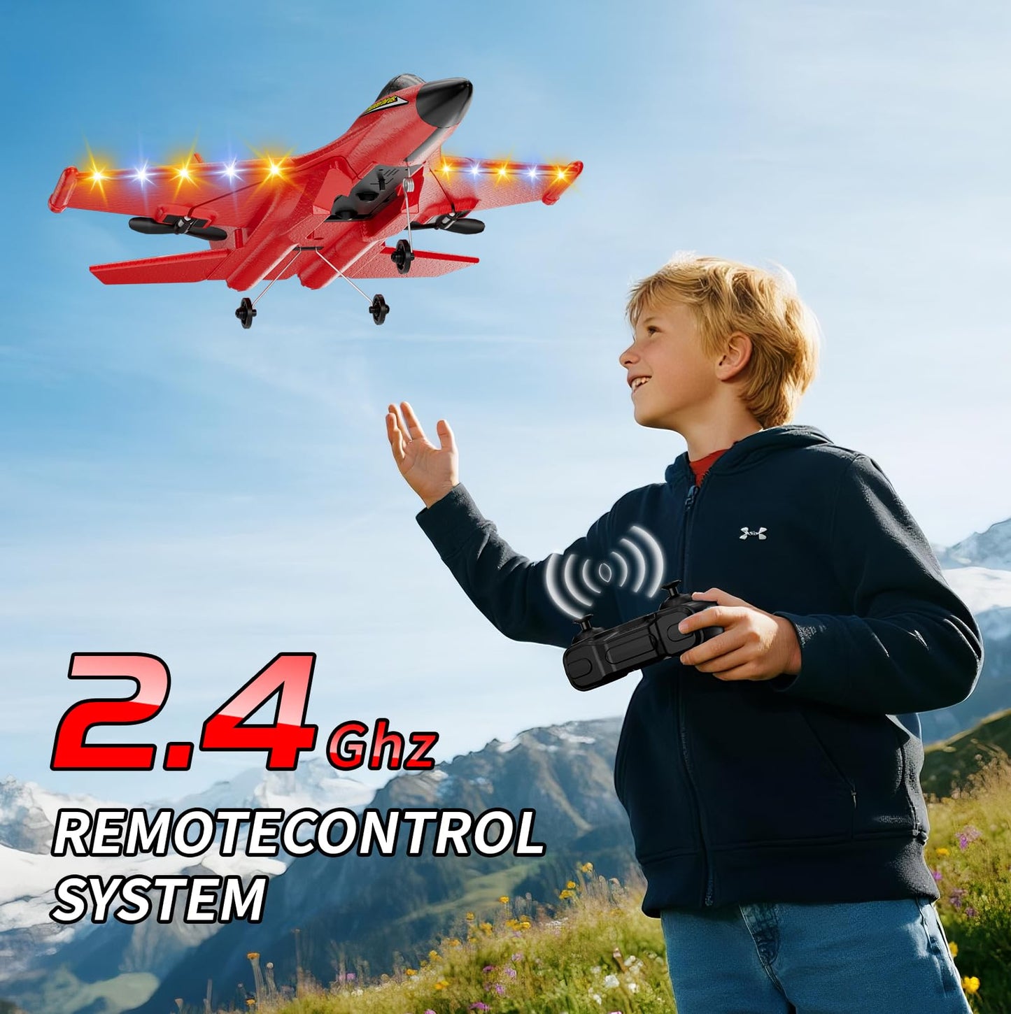 4DRC Foam RC Plane for Kids Adults, Remote Control Airplane RC Jet Helicopter Drone Plane for Kids Adults Beginner, Easy to Fly RC Fighter, Remote Control Aircraft with Automatic Balance Gyro