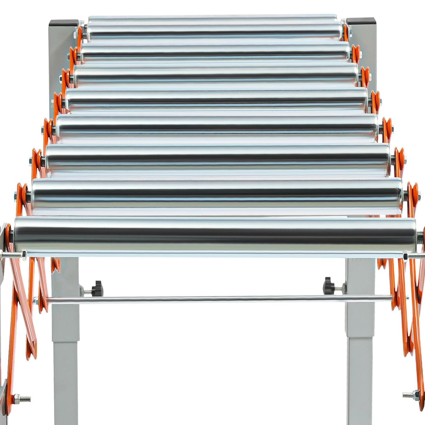 Large Adjustable Conveyor Roller Stand, Length 18"-51", Height 20"-31.5", 17" Wide Expandable Gravity Conveyors with Wheels, 110lbs Capacity, Iron Roller Conveyor Belt for Warehouse Factory