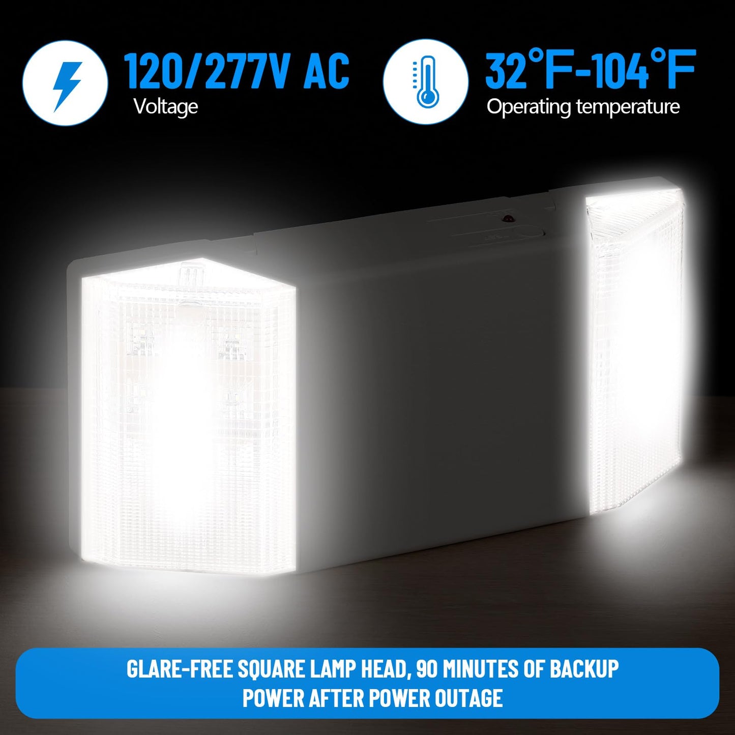 Baquler 8 Pack LED Emergency Lights for Business with Battery Backup, Commercial LED Emergency Square Lighting Wall Mount, Ac 120/277V, Hard Wired, Fire Resistant, Ul Certified
