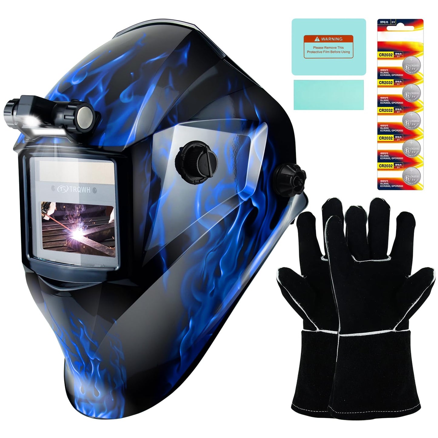TRQWH Portable Welder Machine 110V ARC Handheld Welder & Auto Darkening Welding Helmet