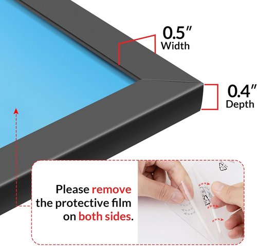 LaVie Home 12x12 Black Picture Frame - HD Plexiglass Display Frame for Vertical or Horizontal Use