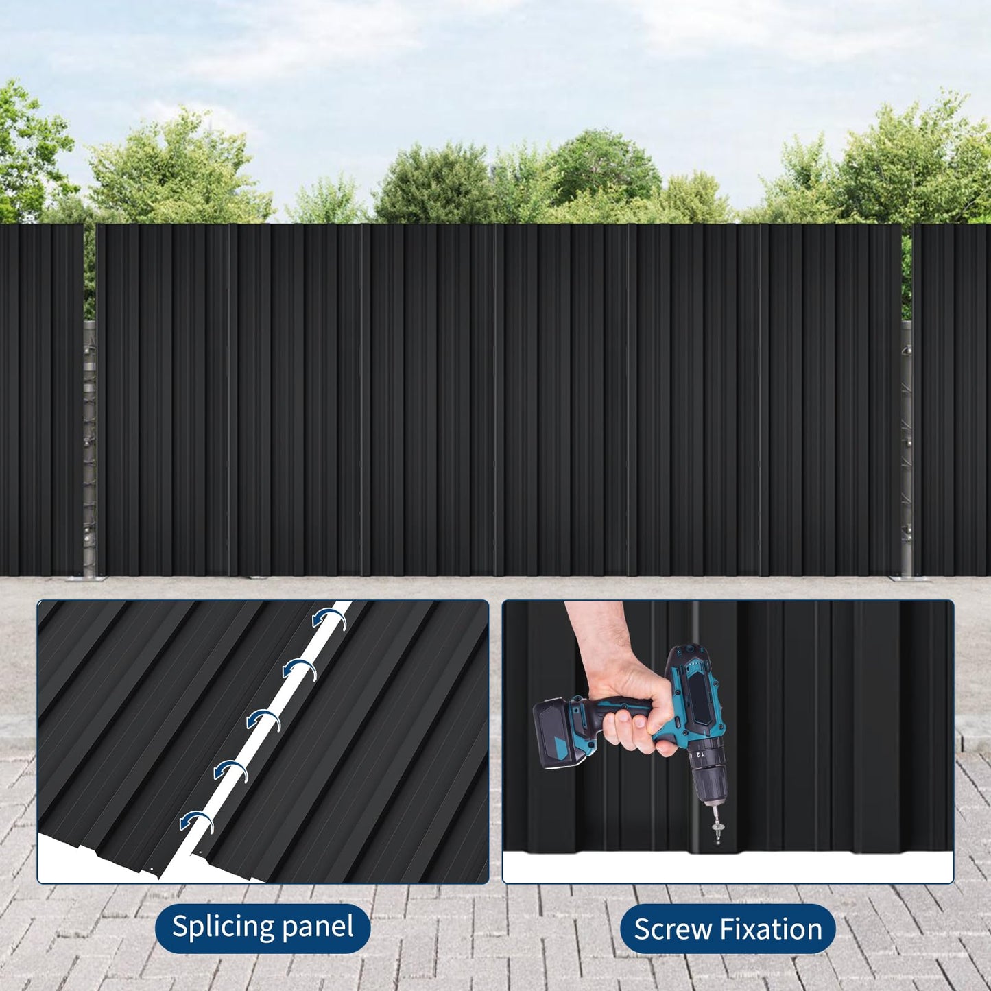 20pcs Metal Roofing Panels, 6ft Corrugated Metal Roof Panels with Screws, Heavy Duty Waterproof Galvanized Steel Roof Sheets for Outdoor Carport, Garage, Shed, Warehouse, Porch, Pergola, Patio