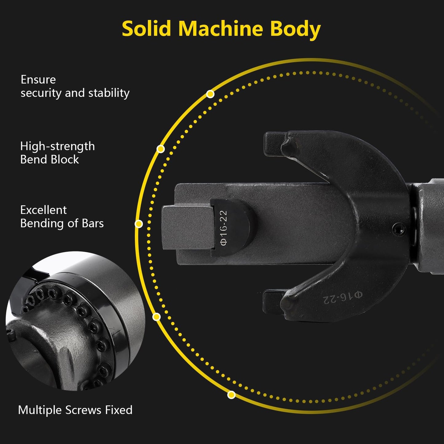 1200W Electric Hydraulic Rebar Bender Tool, Bending up to 7/8 Inch #7 22mm Rebar, Bending Angle0-130°, Hand Held Bender Machine for Rod Steel Bar (110V NRB-22)