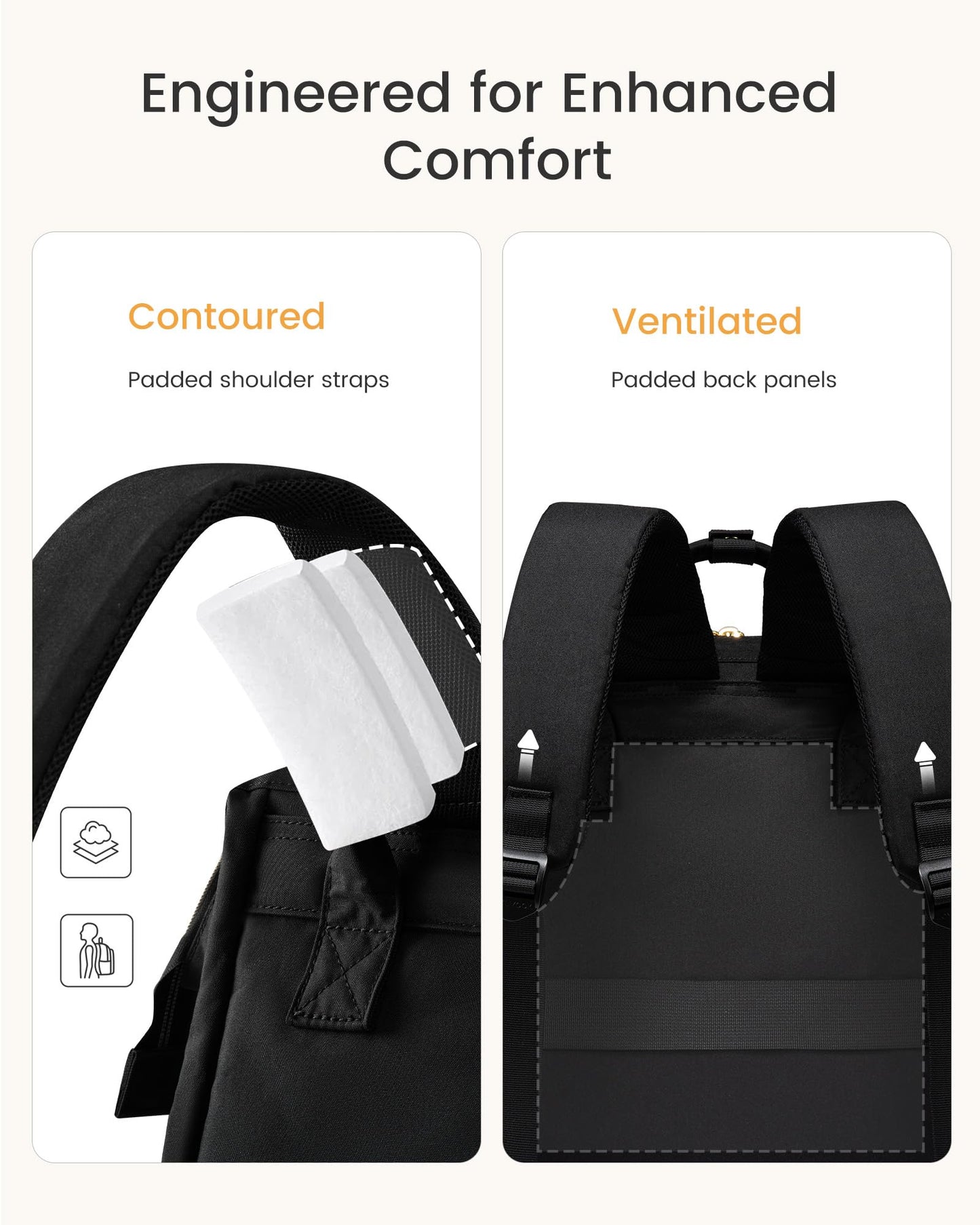 LOVEVOOK Laptop Backpack for Women with Giant Tumbler Holder Pocket,15.6 inch Waterproof Travel Backpack Purse Computer Laptop Bag,Professional Work College Nurse Teacher Backpack Casual Daypack,Black
