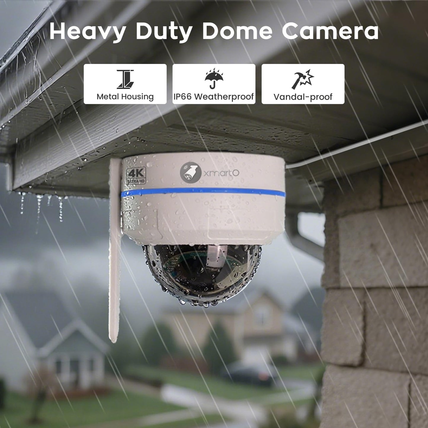 xmartO 4K 8MP Heavy-Duty WiFi 6 Security Camera System Bundle, 10-Channel NVR & 6 Heavy-Duty 8MP Plug-in AI PTZ Wireless Cameras, 2-Way Audio, IP66 Weatherproof, Long Range WiFi6, 0 Monthly Fee