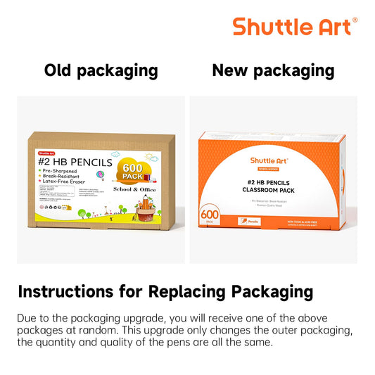 Shuttle Art Wood-Cased #2 HB Pencils, 600 Pack Sharpened Yellow Pencils with Erasers, Bulk Pack Graphite Pencils for School and Teacher Supplies, Writing, Drawing and Sketching