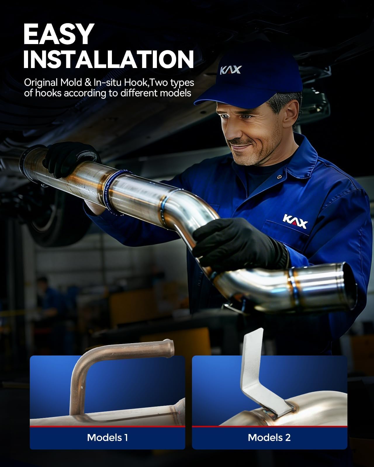KAX Stainless Steel Cat Back Exhaust System Replacement for 2000-2005 Chevrolet Suburban 1500, 2006 Suburban 1500 V 5.3L, 2001-2006 GMC Yukon XL 1500 V 5.3L, 2000 Yukon XL 1500