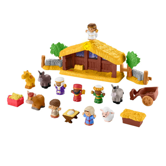 Fisher-Price Little People Toddler Toy Nativity Set with Music Lights & 18 Pieces for Christmas Pretend Play Kids Ages 1+ Years