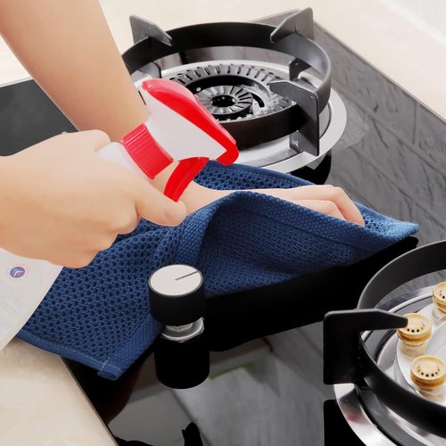 Homaxy Kitchen Dish Towels - Ultra Soft 100% Cotton Waffle Weave, Quick Drying, 4-Pack, Navy Blue | 13 x 28 Inches