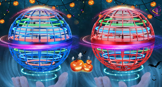 Junywell Flying Orb Ball Toys, Hand Controlled Flying Orb Magic Ball, RGB Led Lights Boomerang Spinner, Drone Cool Toys for 6 7 8 9 10 11 12+ Years Old Boy Girls Birthday 2-Pack