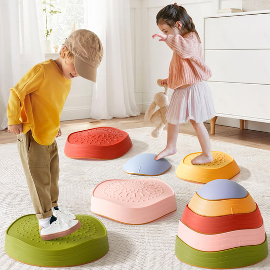 Tiny Land Stepping Stones for Kids, 5pcs Non-Slip Toddler, Sensory for Promoting Toddler's Balance & Coordination Skills, Stepping Stones for Toddlers 3-5, Toddler Toys for Boys & Girls Gifts