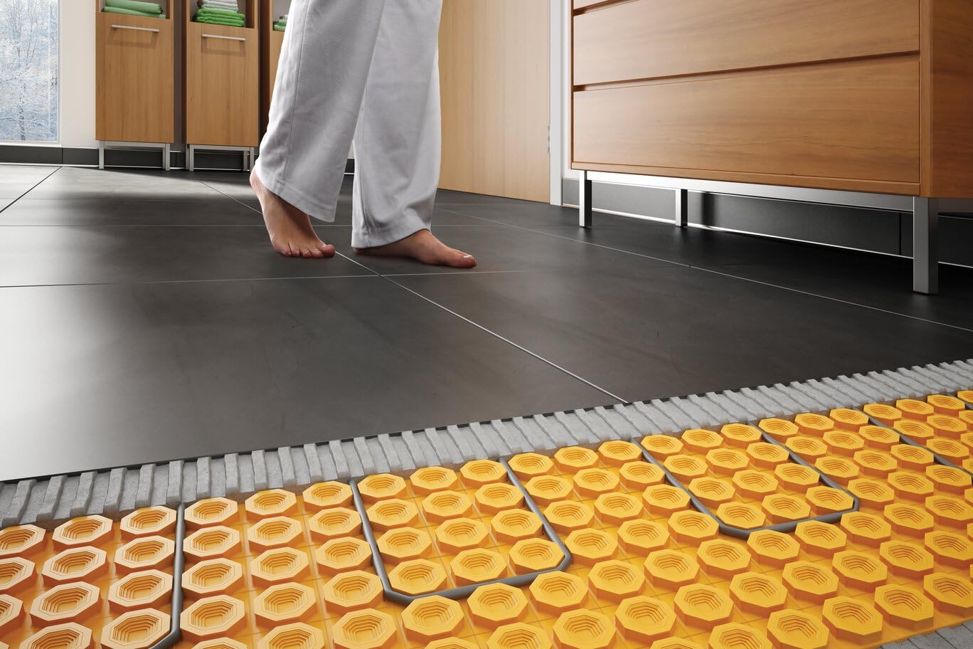 Schluter Ditra-Heat-E-HK Electric Floor Heating Cable Kit with Temperature Sensors - Ideal for Interior Tile Floors - Minimal EMF, Twisted Pair Cables, 120V, 52.9 Feet - DHEHK12016