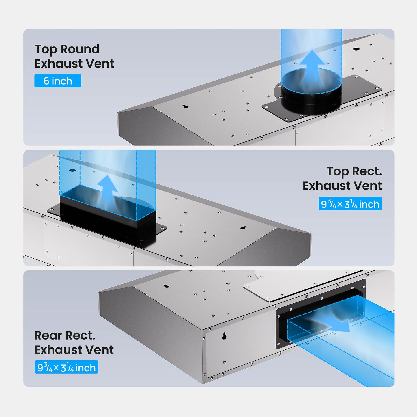 VIKIO HOME Under Cabinet Range Hood 30 Inch, 980CFM Fast Venting Ducted, Kitchen Hood With 3 Speed Gesture Sensing & Touch Control, Stainless Steel Stove Vent Hood With LED Light And 2 Baffle Filters