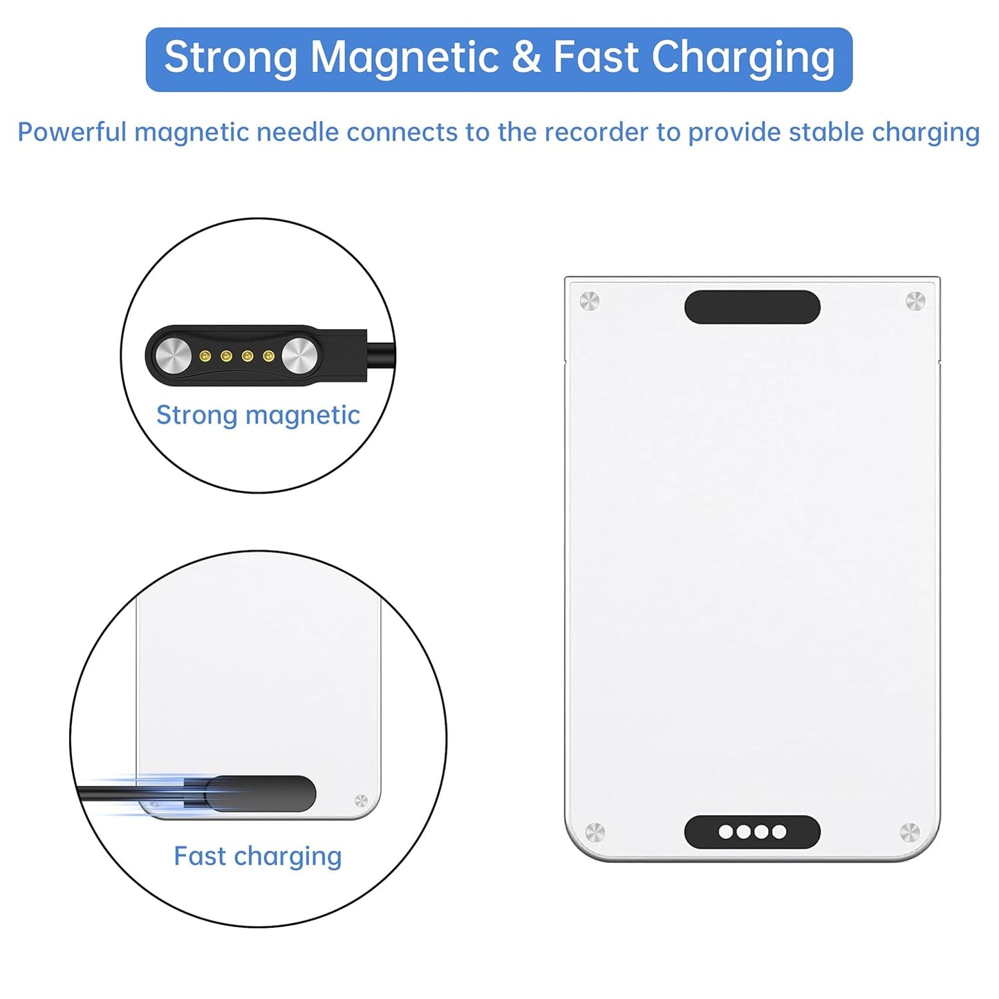 2 Pack Oumida Charger Cable for PLAUD Note AI Voice Recorder Charger, USB Magnetic Replacement Charging Cable (Not