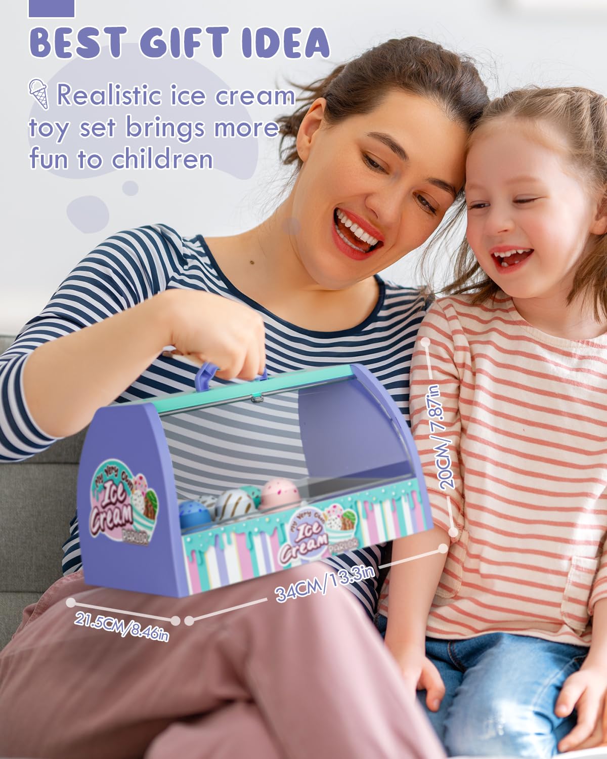 Lehoo Castle Ice Cream Toys for Toddlers 3-5, Toys for 3 4 Year Old Girls, Play Ice Cream Counter Shop Playset for Kids, Gift for Girls Boys 3 4 5 6 Year Old