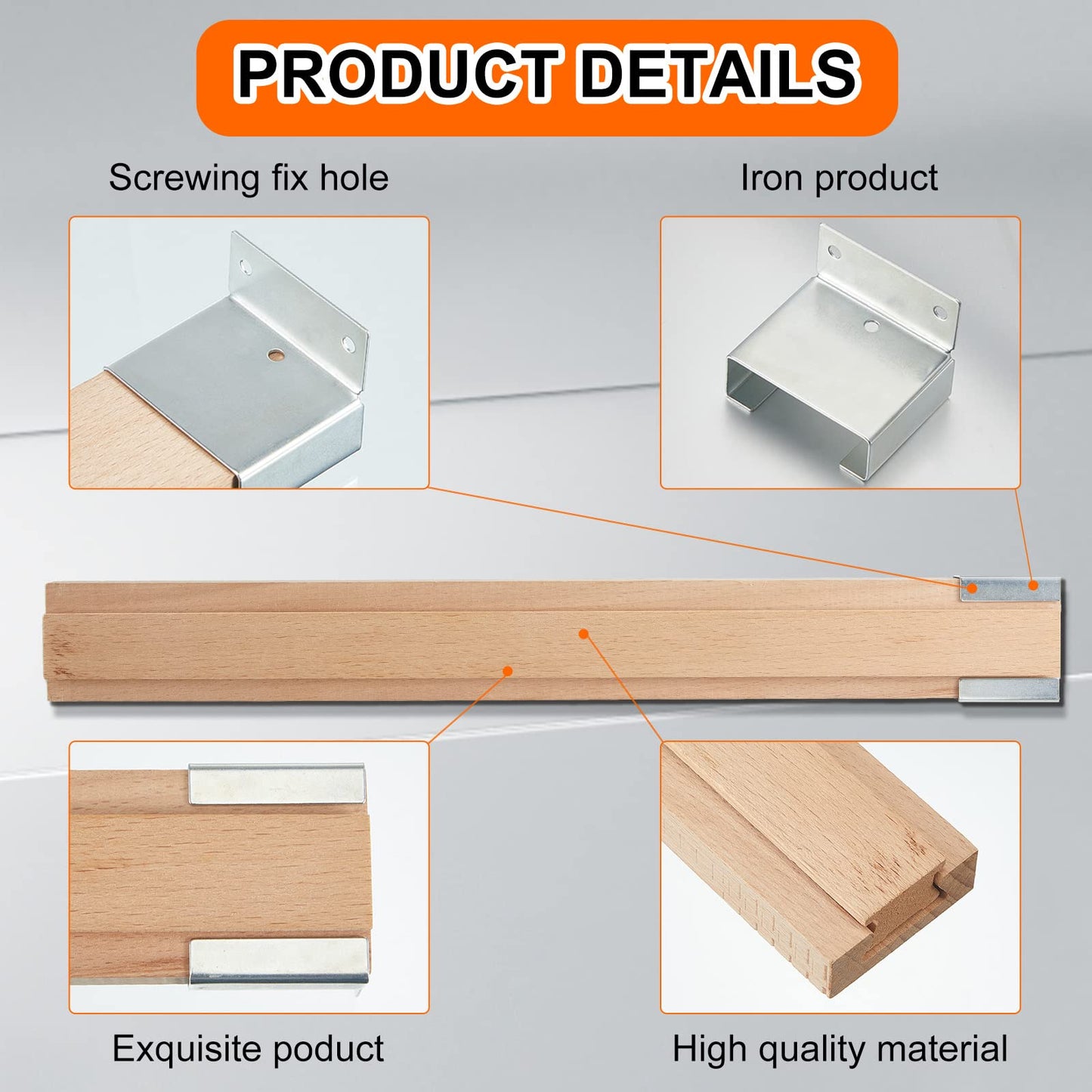 Maitys 4 Pcs 16 Inches (Actually 40cm) Wooden Drawer Slides Bottom Mount Classic Center Guide Track with Metal Slide Glides Traditional Wood Drawer Rails for Dresser Replacement