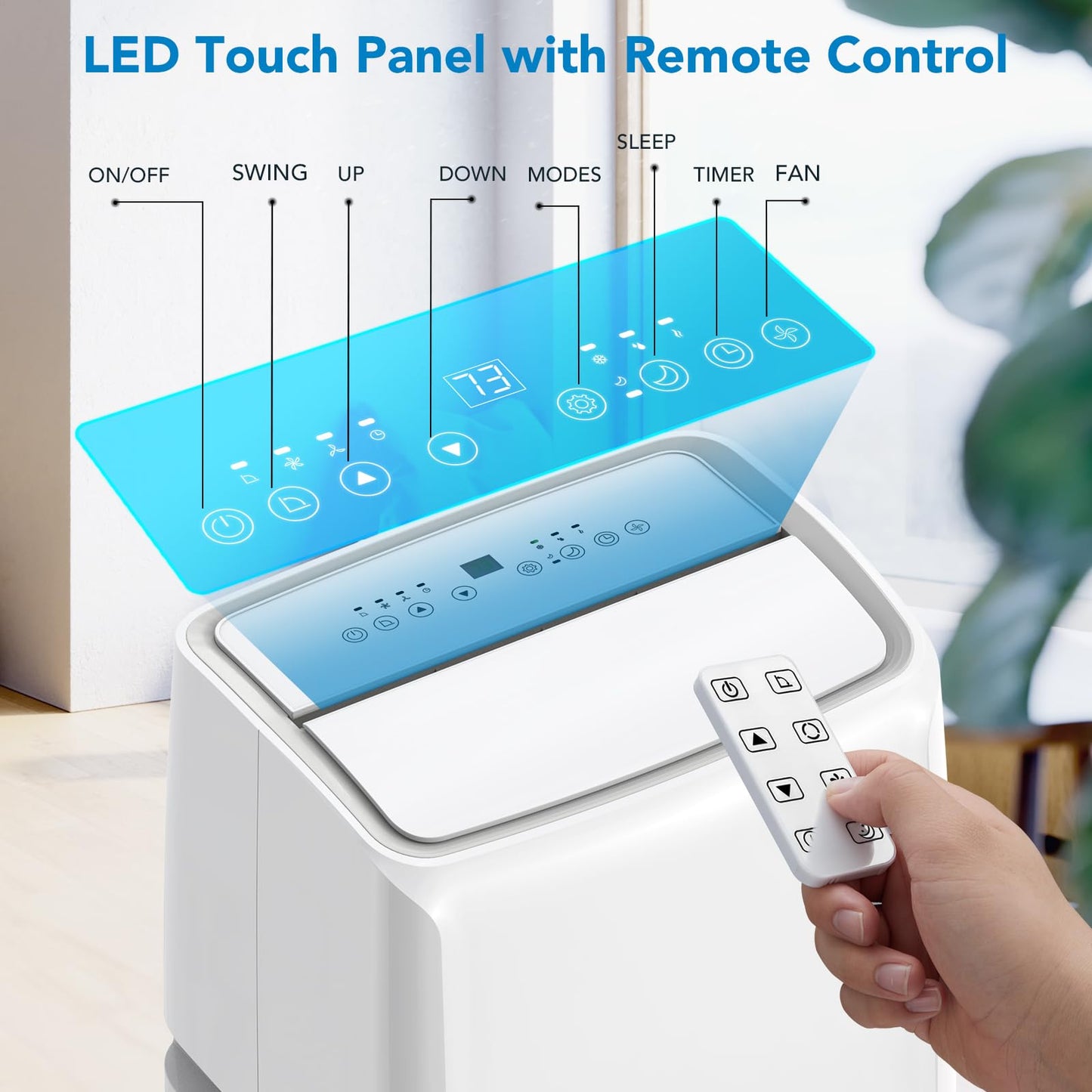 Acekool Portable Air Conditioner, 14,000Btus AC Unit 3-in-1 Portable Air Conditioner w/Dehumidifier & Fan Modes Remote Control for Home up to 450-750 sq. ft. Complete Window Mount Exhaust Kit