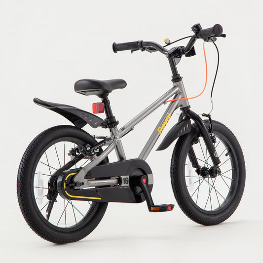 RoyalBaby EZ Fride Kids Bike, Lightweight Aluminum 2-in-1 Balance to Pedal Bike with One-Key Switch, 18 Inch for Age 5-8 Years, Gray