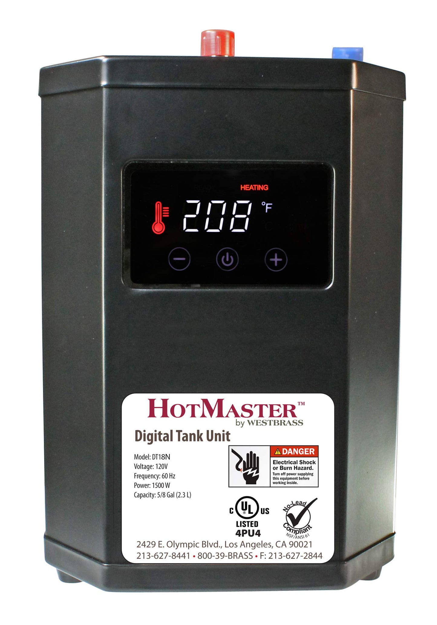 Westbrass DT18N HotMaster DigiHot Digital Instant Hot Water Tank System for Dispenser Faucets, 13x10x10