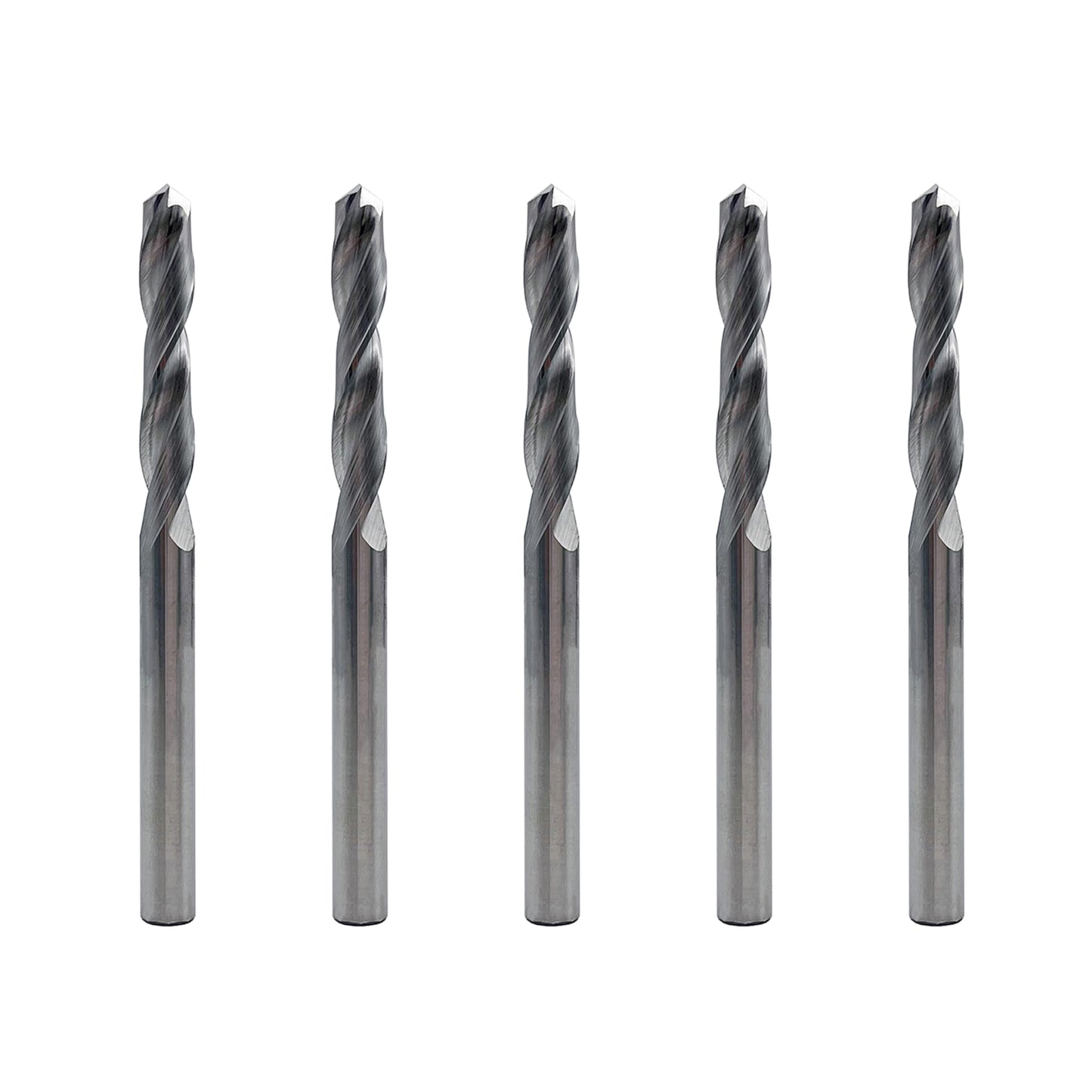 LU&MN Solid Carbide Jobber Drill Bit with Bright Finish-118° Split Point for Industrial Use on Cast Iron, Stainless Steel, Aluminum, etc.-1/4" Dia, 5 Pcs