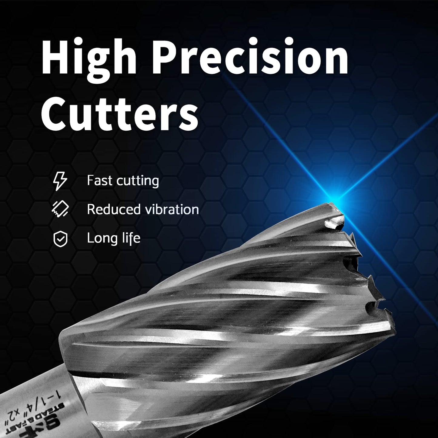 S&F STEAD & FAST Annular Cutter Set 6 Pcs, 2” Cutting Depth, 7/8”, 1-1/8”, 1-1/4”, 1-1/2”, 1-3/4”, 2” Cutting Diameter, 3/4” Weldon Shank, HSS M2AL Mag Drill Bits Kit for Magnetic Drill Press