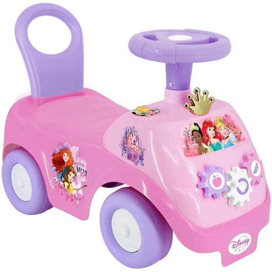Disney Kiddieland Princess Lights & Sounds Toddler Ride On Foot-to-Floor Push Car with Interactive Dashboard Ages 12-36 Months Easy-Roll Wheels Safe Durable Construction