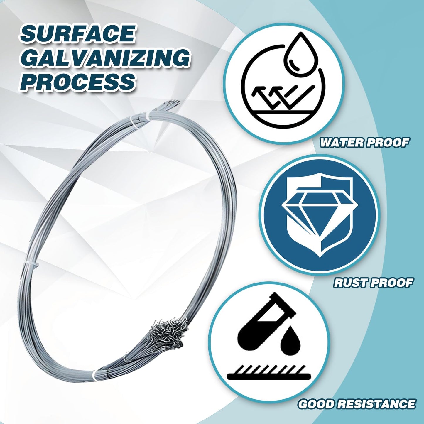 150PCS Baling Wire, 14 FT 14 Gauge Galvanized Steel Wire Bulk with Single Loop Easy to Bend&Use to Securing Compressed Items Or Bundling Cardboard Galvanized Baling Wire Work Seamlessly with Baler