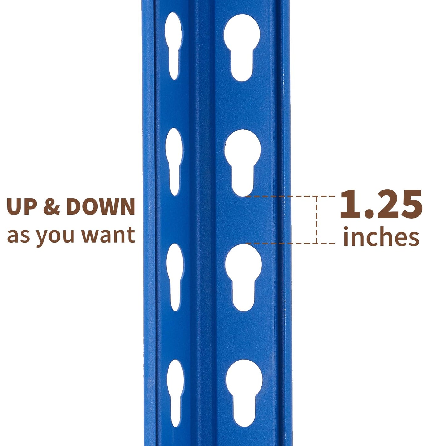 5-Tier Storage Shelving, Adjustable Garage Shelves, Meta Storage Shelving Unit with 2500 LBS Capacity, Steel Wire Rack Shelf Organizer for Garage, Kitchen Pantry Basement, 48 x 17 x 71 inch, Blue