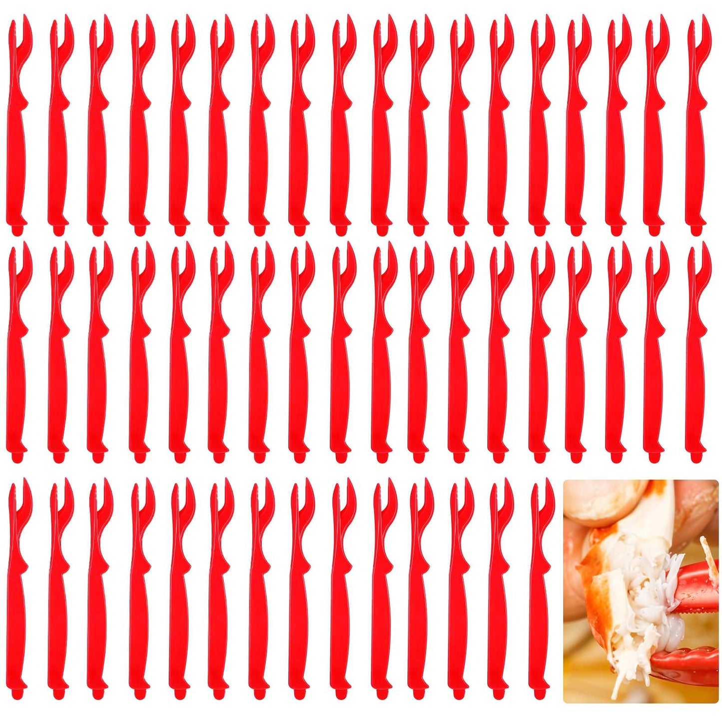 50 Pcs Seafood Tools Bulk, Crab Tools Set, Easy Opener Prawns Shellfish Picks Knife, Crab Legs Crackers Tool for Lobster, Crabs, Crawfish, Prawns, Shrimp