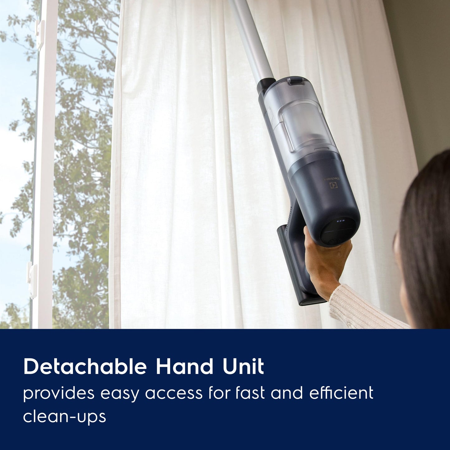Electrolux Ultimate600 Cordless Stick Vacuum with PowerPro Bristle Nozzle and Larger Dust Bin Capacity, 50-Minute Run Time, 3 Power Modes, Denim Blue