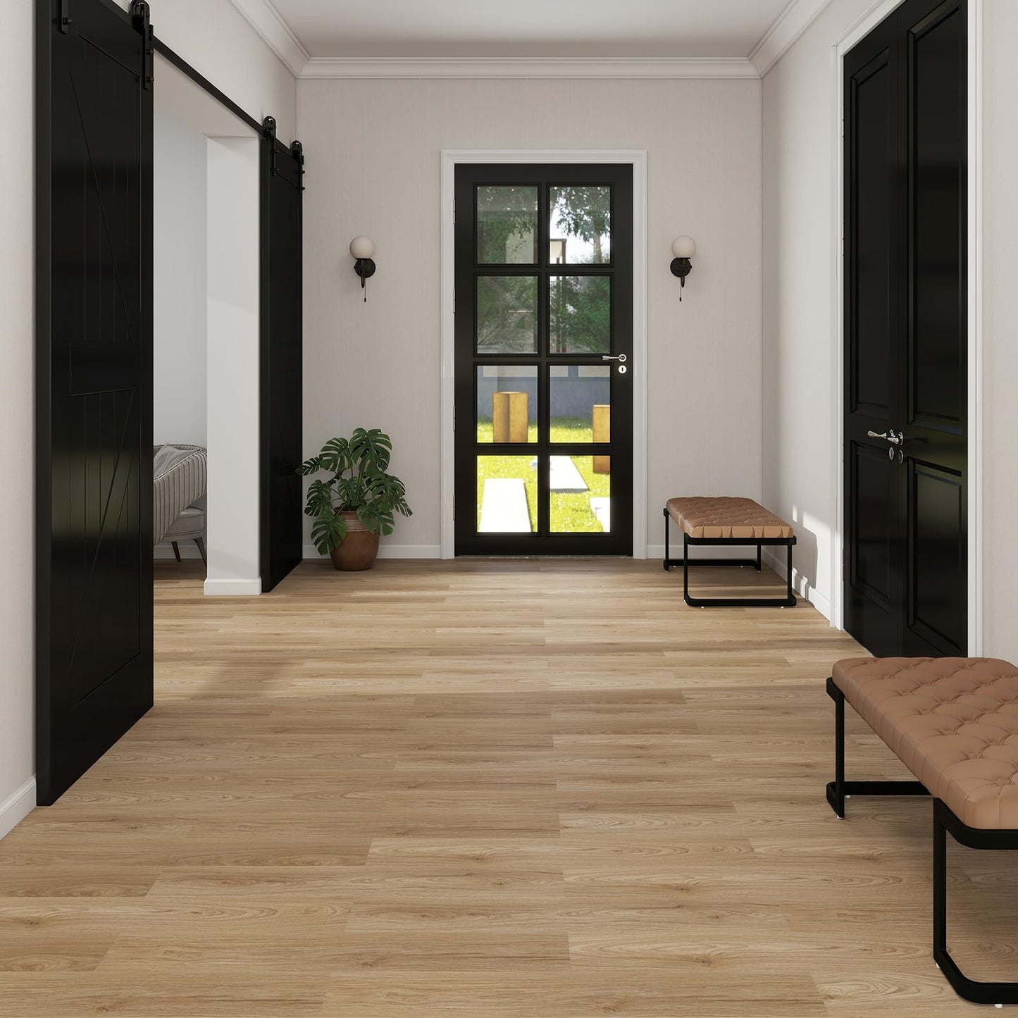MULGREAT Peel and Stick Tile, 54 Sq.Ft 2mm Thicken Vinyl Plank Flooring, 36 Pieces 36"x6" DIY Self Adhesive Waterproof Wood Floor Tiles for Kitchen Bedroom (Llica Hickory)