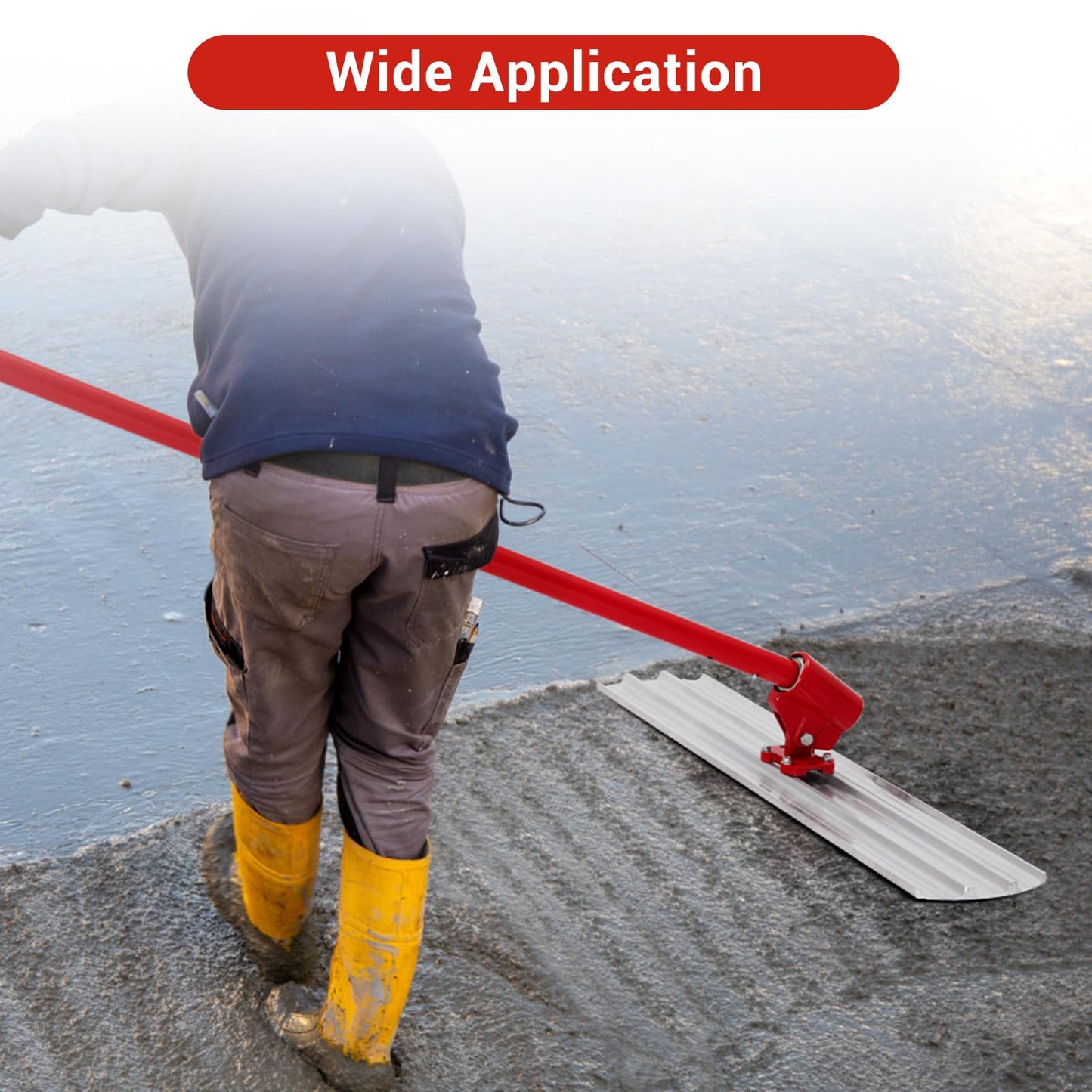 48"x 8" Aluminum Alloy Concrete Bull Float – Complete Concrete Finishing Tools Kit with Handle, Professional Cement Trowel for Cement Surface Smoothing