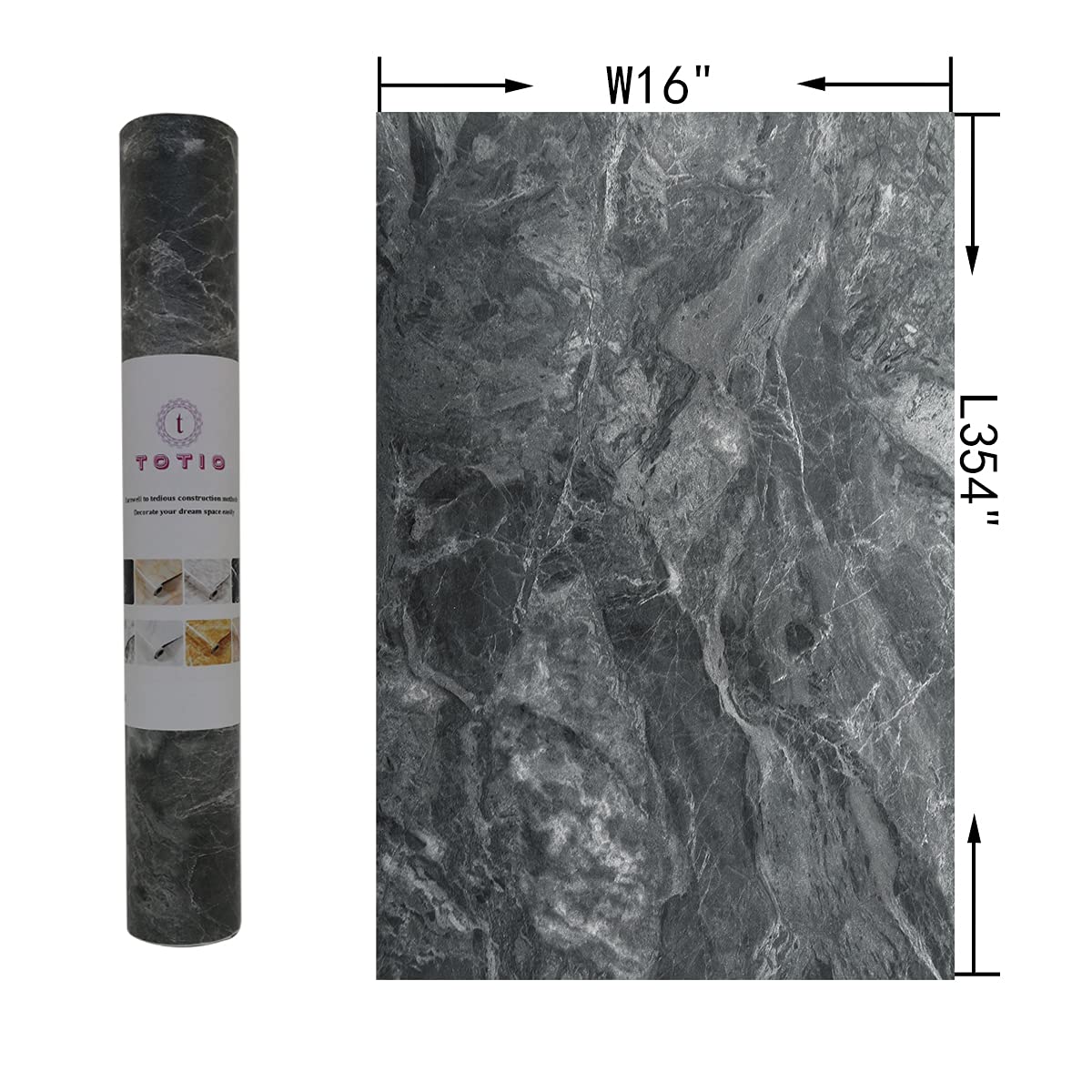 Gray Granite Wallpaper Peel Stick Matte Thick Marble Contact Paper for Countertop 16 x 354 inch Waterproof Oil Proof Self Adhesive Furniture Stickers Kitchen Counter Shelf Liner Wall Vinyl Decorative