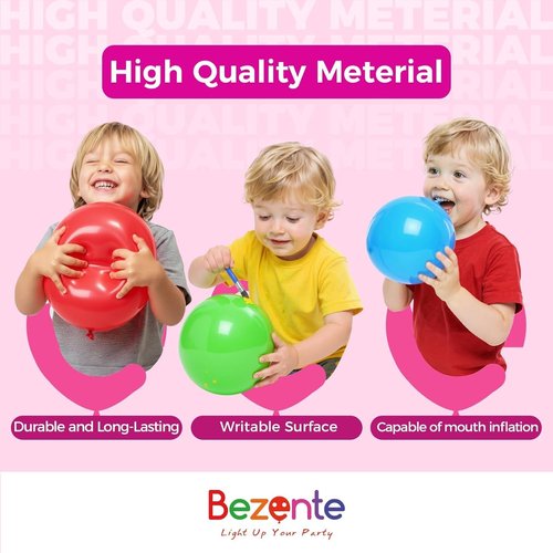 Bezente Dusty Blue Latex Balloons - 100 Pack 12-Inch Round Helium-Quality Matte Balloons for Weddings & Parties