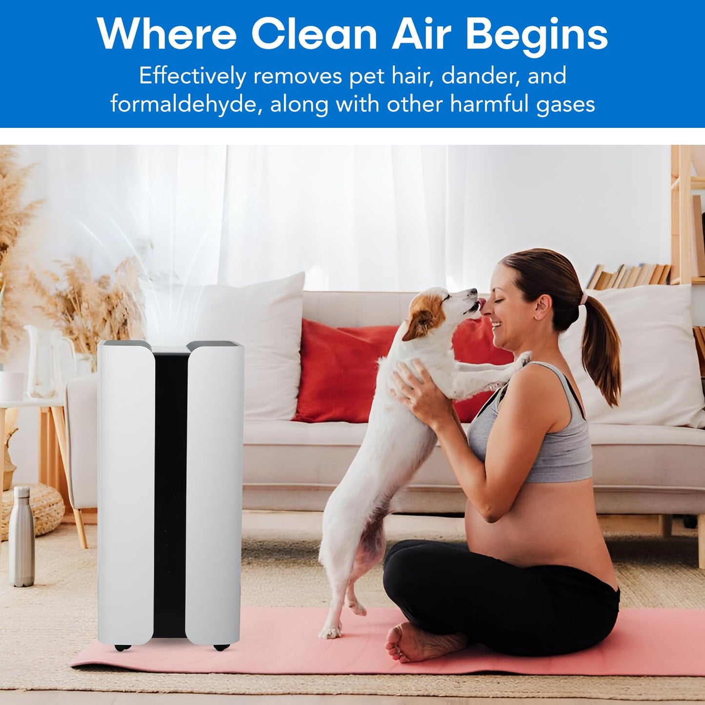 MOUNTO 600cfm Large Air Purifier for Whole Home, Pet Hair Purifier with HEPA Filter, Covers 3000sqft, Remove 99.97% Smoke, Pollen, VOCs - Commercial Air Cleaner for Office, Classroom, Large Room