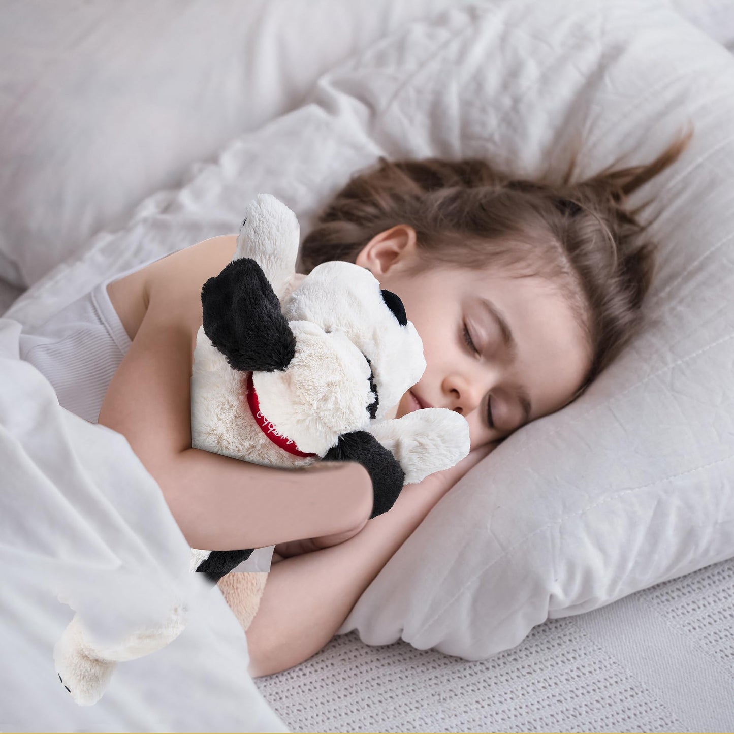 meowtastic Black & White Dog Weighted Stuffed Animals - 28 Inch 5.0 Pounds Weighted Plush Dog Stuffed Animals - Large Stuffed Dog Plush Pillow - Cute Plush Toys Gifts for Kids & Adults (28" 5.0 lbs)