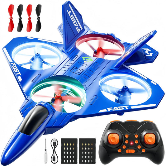 KIZONLY Remote Control Airplane for Kids, RC Airplane for Kids Adults, Indoor Outdoor Airplane with Speed Adjustment, One-Buttom Tricks, Surround etc, Birthday Airplane Gift Toys for Boys Girls Adults