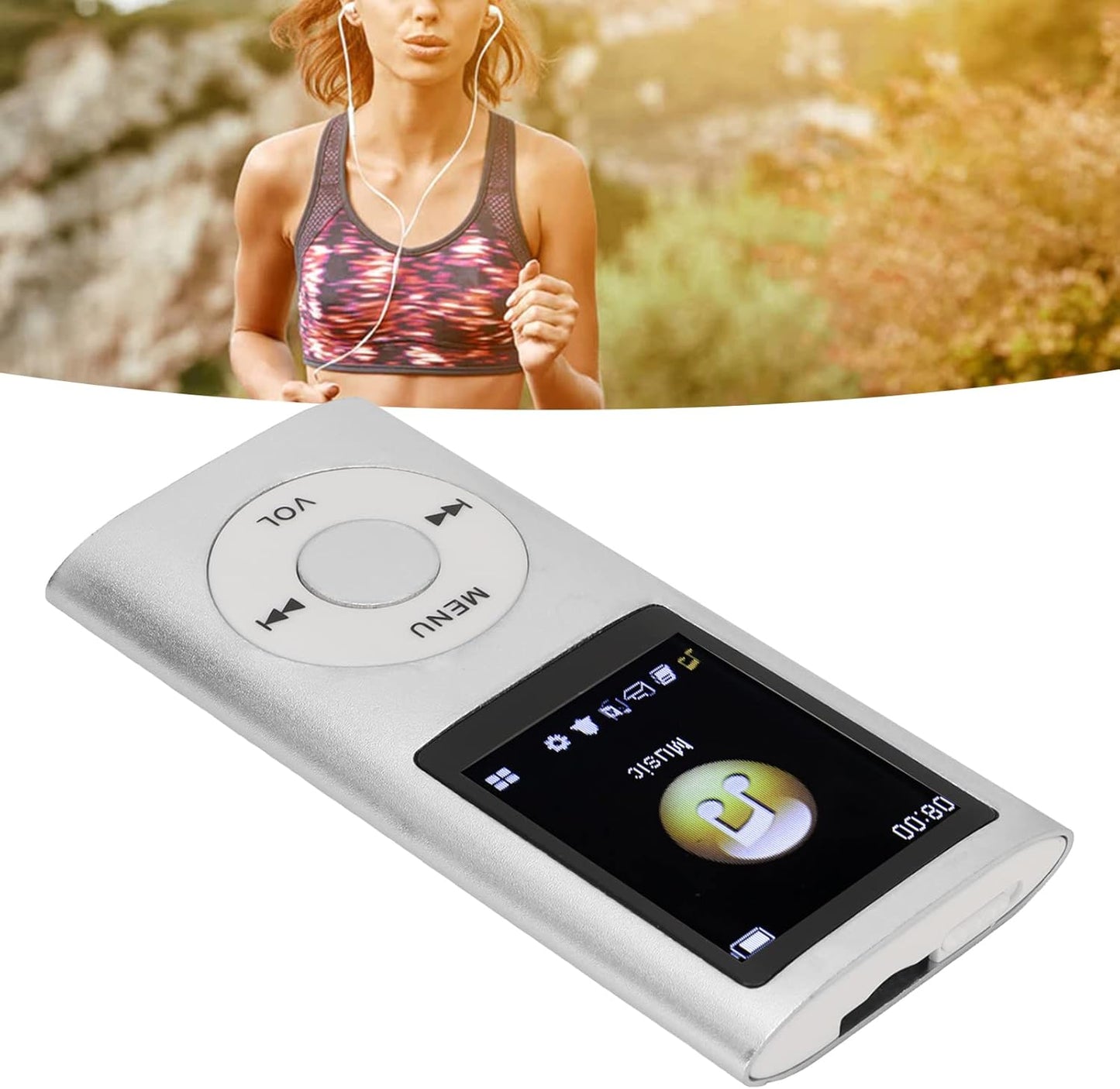 YUEHISY MP3 64GB 8 MP3, Player, with Memory Capacity, Hour Battery Life Portable Music Player, Supports WMA, FLAC, APE