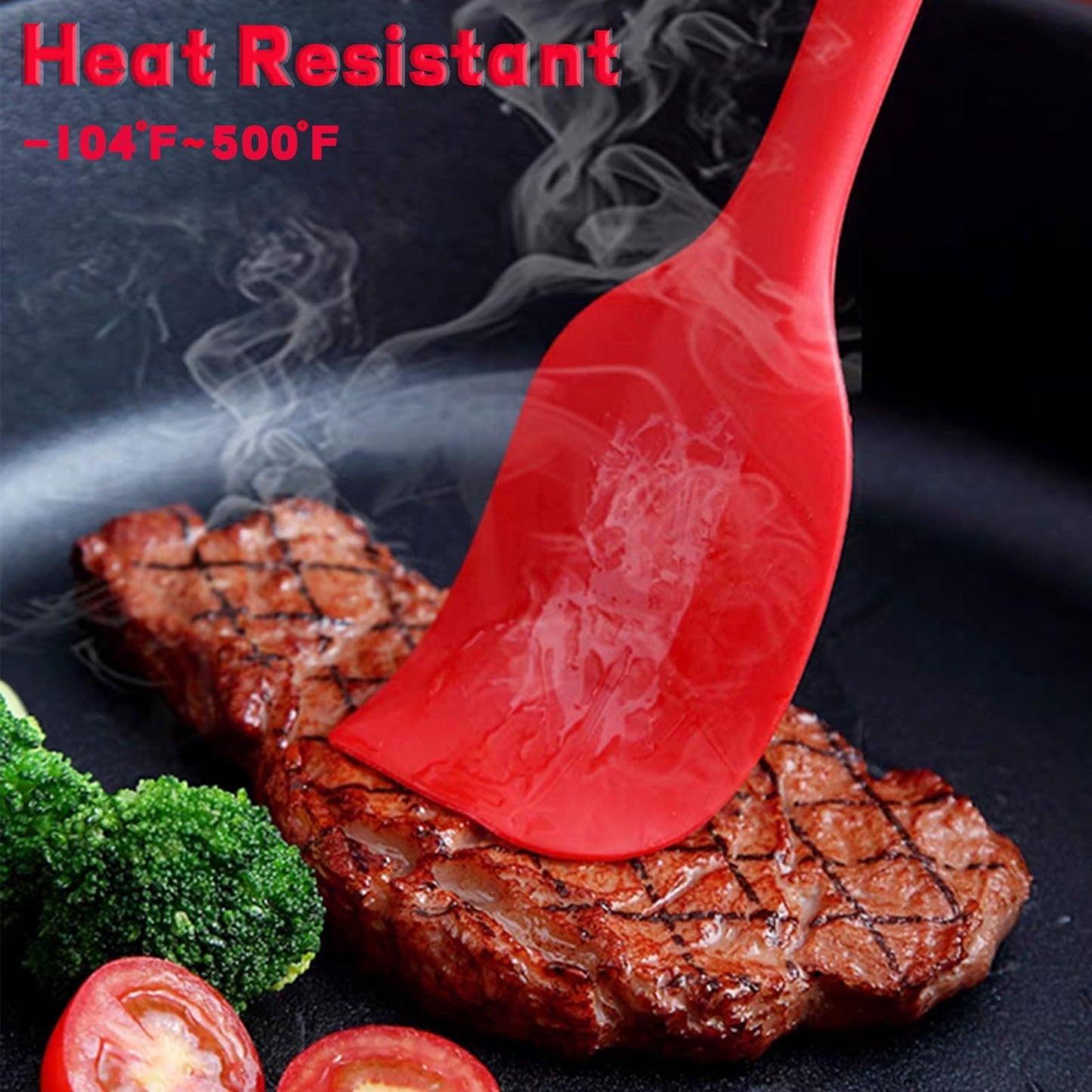 8 Pieces Silicone Spatulas, 8.3 inch Small Spatulas Non-stick Heat-Resistant Non-stick with Stainless Steel Core For Cake Cream Cooking Gadget (Red)