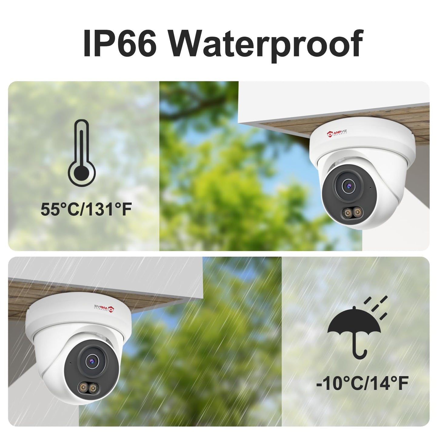 Anpviz 4K 8CH PoE Security Camera System, 6X 8MP Wired PoE IP Cameras with Human Vehicle Detection, Smart Dual Light Color Night Vision, 4K/8MP 8CH NVR with 2TB HDD for Business Home, NDAA (U Series)