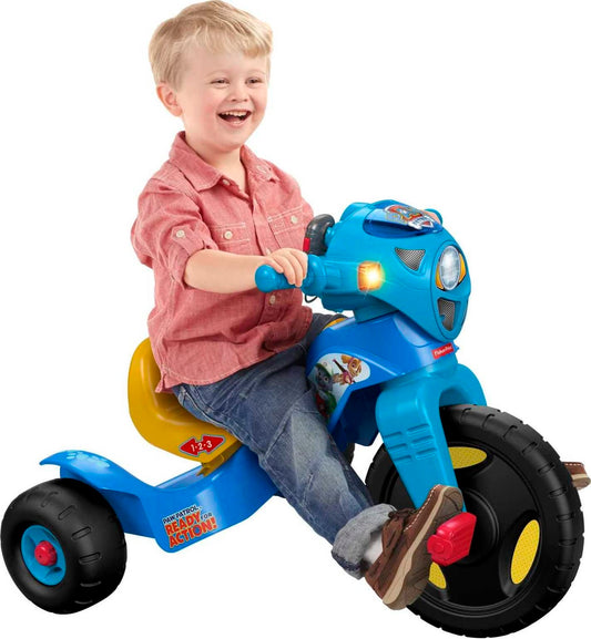 Fisher-Price Toddler Tricycle Nickelodeon PAW Patrol Lights & Sounds Trike, Toy Bike with Handlebar Grips & Storage for Outdoor Play Kids Ages 2+ Years