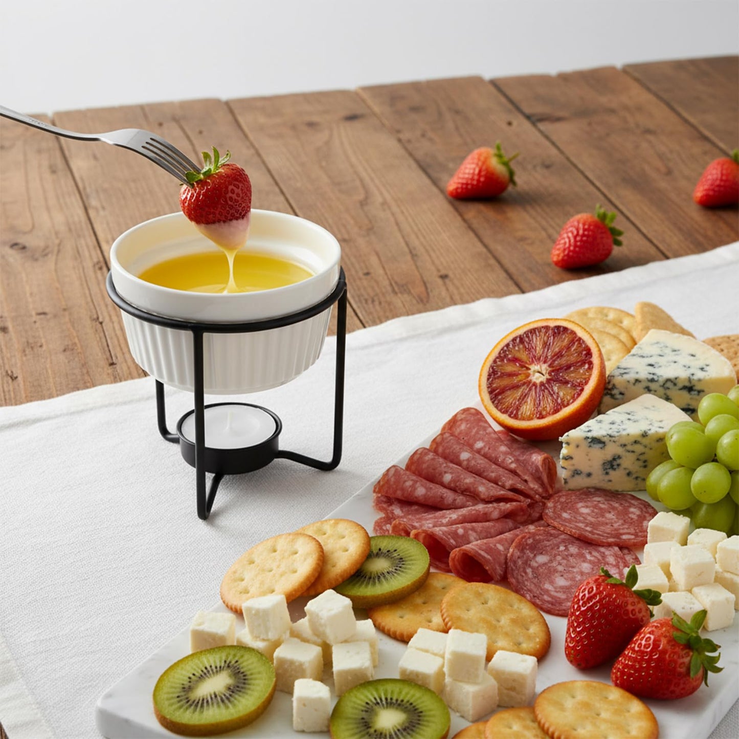 4 Set Ceramic Butter Warmers for seafood, Butter Melter Set of 2 for Chocolate or Cheese,Fondue- Dishwasher Safe,Oven Safe,Microwave Safe