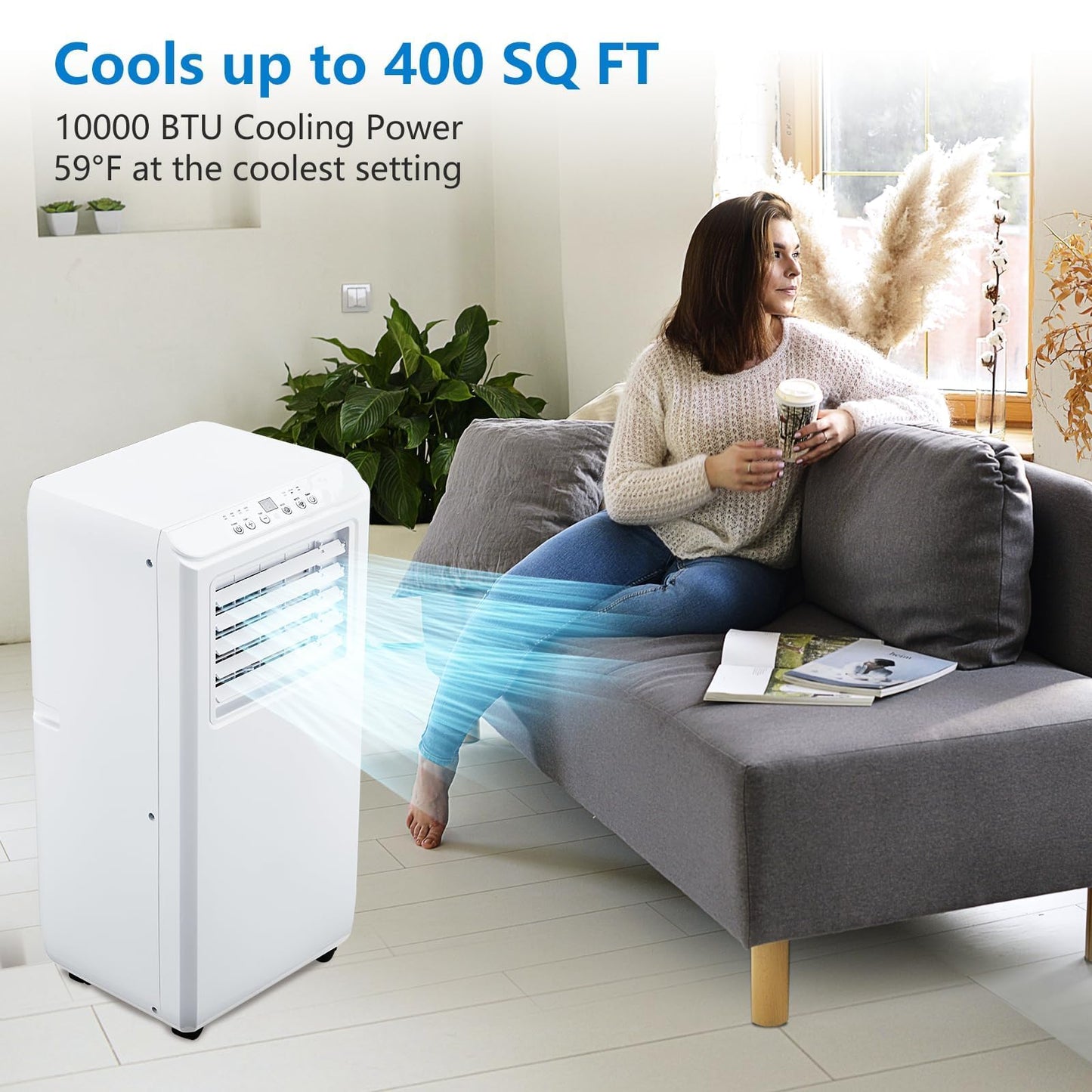 Portable Air Conditioners 10000 BTU, Energy Efficient AC Unit w/Remote Control & 24H Timer, Quiet Cooling for Bedroom, Office, Dorm Rooms Up to 450 Sq.Ft