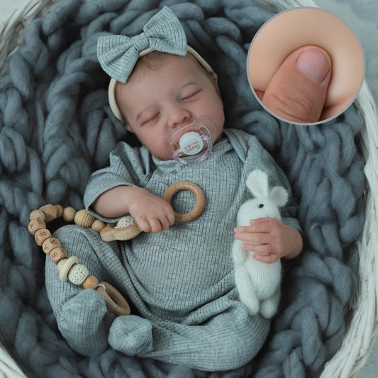 SCOM Realistic Reborn Baby Dolls - 18 Inch Real Life Baby Girl, Silicone Doll with Weighted Body, Lfelike Newborn Baby with Full Vinyl for Kids Age 3 4 5 6+ Gift