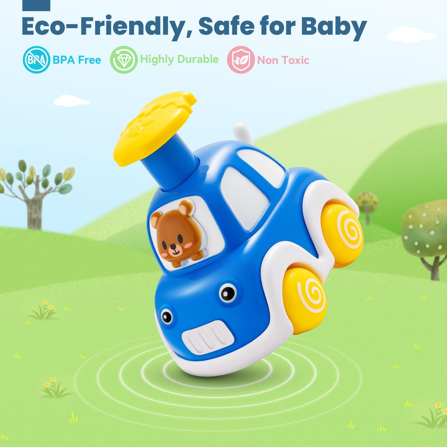 Jyusmile Press and Go Car Toddlers Toys for 1-2 Year Old Boy, 6 Pack Animal Baby Cars Toys for Age 0-2, Infant Push Go Vehicle Toys for 6-9-12-18 Months, First Birthday Gifts for 1-3 Boys Girls
