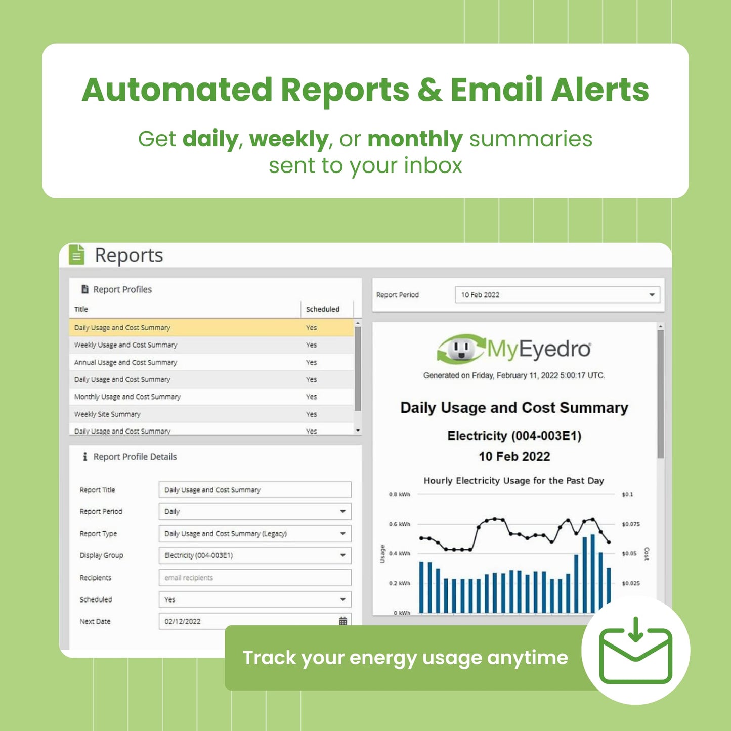 Eyedro Home Energy Monitor – Real-Time Electricity Usage Monitor with Solar Net Metering-Whole House Power Consumption Monitor–WiFi/Ethernet Smart Energy Meter with Reports & History, 2 Sensors