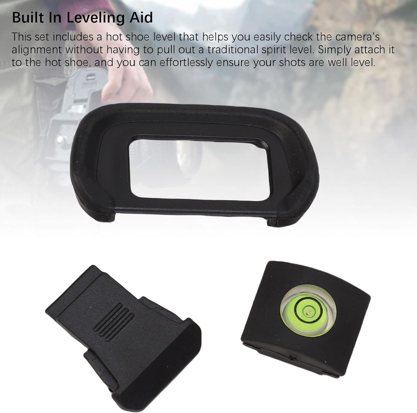Set R10 3 1 Yunseity Camera Eyecup Level and Hot Shoe Cover Fit for in Camera Viewfinder Eyecup Bubble Level Hot Shoe