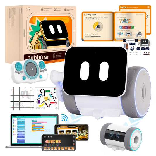 WhalesBot Pubbo Air Smart Interactive Robot for Kids, Voice/Touch/APP/Remote Control, Modular/Scratch Coding, Companion Robotic with Sensors, STEM Educational Toy for Boys Girls 4 5 6 7 8 9 10